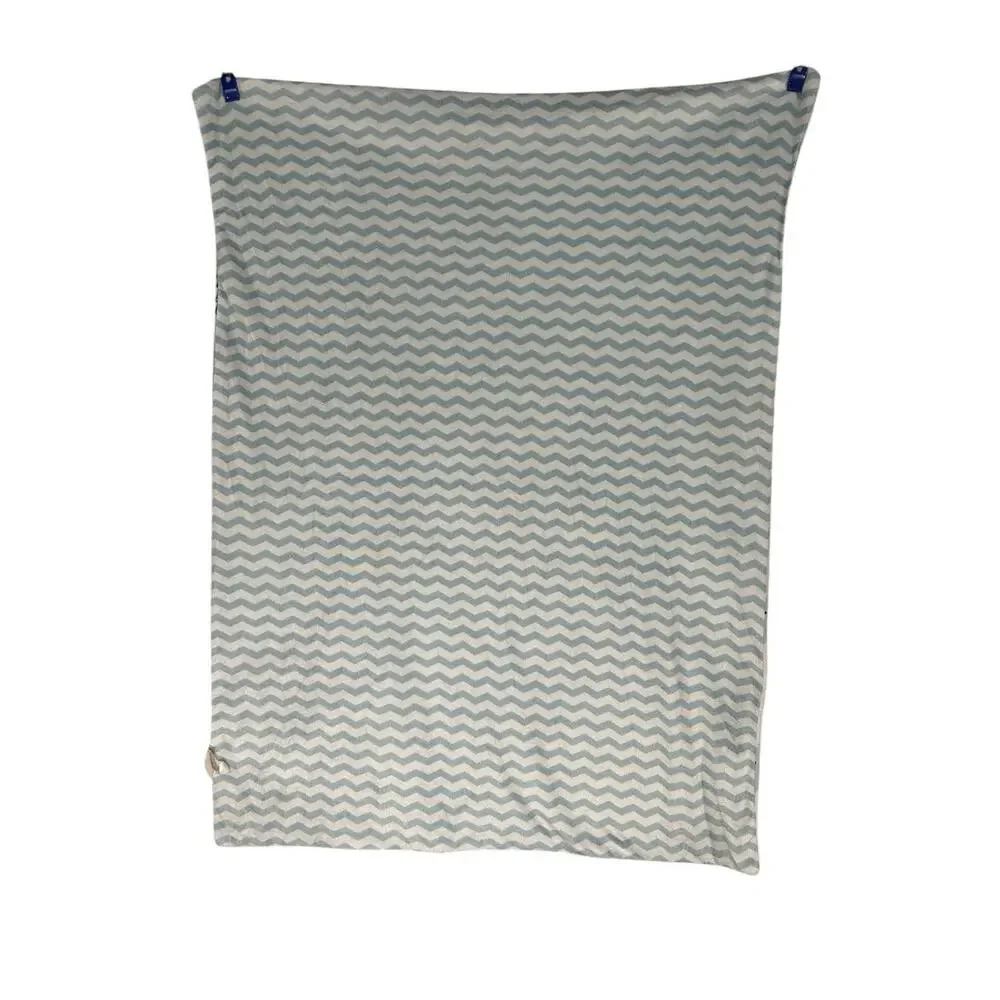 Everyday Kids Blue Bear Arrow Baby Blanket Chevron Zig Zag Triangles